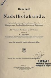 Cover of: Handbuch der Nadelholzkunde by Ludwig Beissner