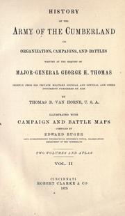 Cover of: History of the Army of the Cumberland by Thomas Budd Van Horne