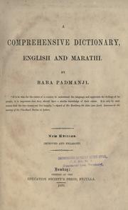 A comprehensive dictionary, English and Marathi by Padmanji, Baba