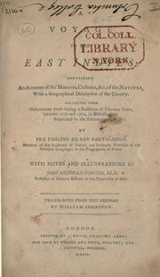 Cover of: Voyage to the East Indies: ... between 1776 and 1789 ...