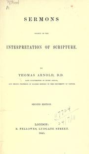 Cover of: Sermons chiefly on the interpretation of scripture.