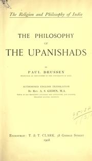 Cover of: The philosophy of the Upanishads. by Paul Deussen
