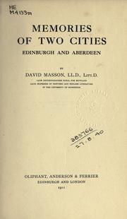 Cover of: Memories of two cities, Edinburgh and Aberdeen