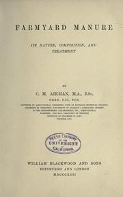 Cover of: Farmyard manure by Charles Morton Aikman