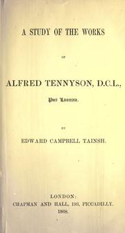 Cover of: A study of the works of Alfred Tennyson, D.C.L., poet laureate.