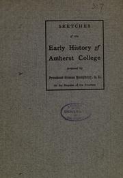 Cover of: Sketches of the early history of Amherst College
