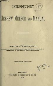 Cover of: Introductory Hebrew method and manual. by William Rainey Harper