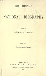 Cover of: Dictionary of national biography by Edited by Leslie Stephen