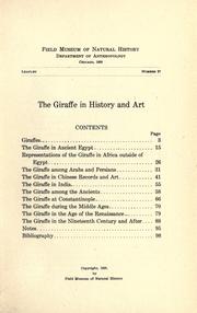 Cover of: The giraffe in history and art