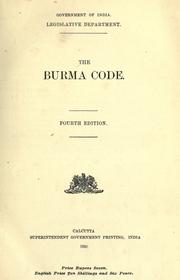 Cover of: The Burma code.