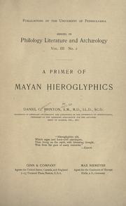 Cover of: A primer of Mayan hieroglyphics