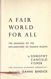 Cover of: A fair world for all by Dorothy Canfield Fisher