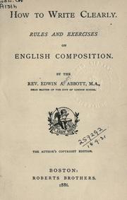 Cover of: How to write clearly: rules and exercises on English composition.