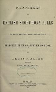 Cover of: Pedigrees of English Short-horn bulls by Lewis F. Allen