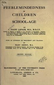 Feeblemindedness in children of school-age by Charles Paget Lapage
