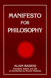 Manifesto for philosophy : followed by two essays: 