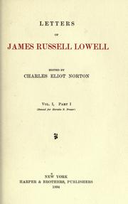 Cover of: Letters of James Russell Lowell by James Russell Lowell