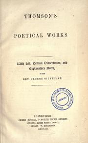 Cover of: Thomson's poetical works by James Thomson