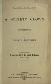Cover of: A society clown: reminiscences.