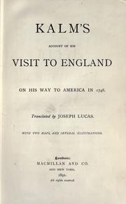 Cover of: Kalm's account of his visit to England on his way to America in 1748