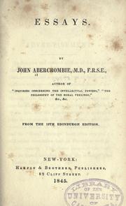 Cover of: Essays by Abercrombie, John