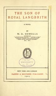 The son of Royal Langbrith by William Dean Howells