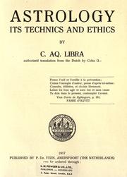 Cover of: Astrology, its technics and ethics