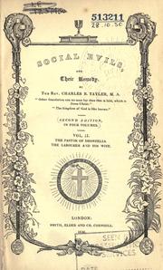 Cover of: Social evils, and their remedy. by Charles Benjamin Tayler