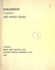 Cover of: Colombine: a fantasy, and other verses.