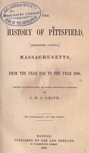 Cover of: The history of Pittsfield (Berkshire County), Massachusetts