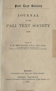Cover of: Journal. by Pali Text Society (London, England)