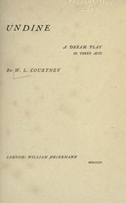 Cover of: Undine, a dream play in three acts