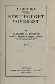 Cover of: A history of the new thought movement