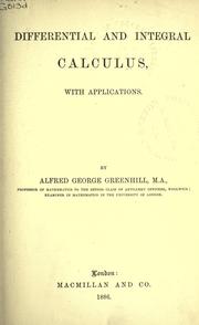 Cover of: Differential and integral calculus by Greenhill, G. Sir