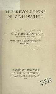 Cover of: The revolutions of civilisation. by W. M. Flinders Petrie