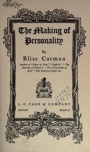 Cover of: The making of personality