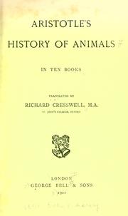 Cover of: History of animals in ten books. by Aristotle