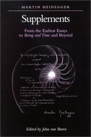 Cover of: Supplements: From the Earliest Essays to Being and Time and Beyond (Suny Series in Contemporary Continental Philosophy)