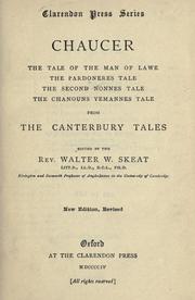 Cover of: The Tale of the Man of lawe ; the Pardoneres tale ; the Second nonnes tale ; the Chanouns yemannes tale: from the Canterbury tales