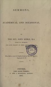 Cover of: Sermons academical and occasional by John Keble