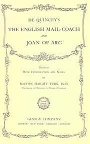Cover of: The English mail-coach and Joan of Arc by Thomas De Quincey
