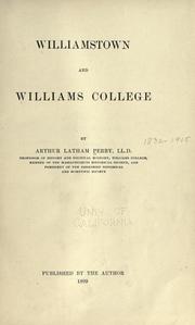 Cover of: Williamstown and Williams college