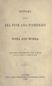 Cover of: Report on the sea fish and fisheries of India and Burma.