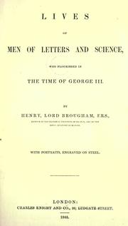 Cover of: Lives of men of letters and science by Brougham and Vaux, Henry Brougham Baron