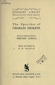 The speeches of Charles Dickens by Charles Dickens, R. H. Shepherd