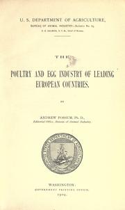 The poultry and egg industry of leading European countries by Andrew Fossum
