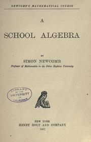 Cover of: A school algebra