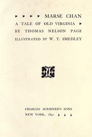 Cover of: Marse Chan by Thomas Nelson Page
