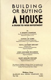 Cover of: Building or buying a house: a guide to wise investment