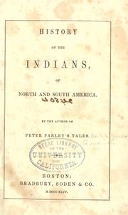 History of the Indians of North and South America by Samuel G. Goodrich